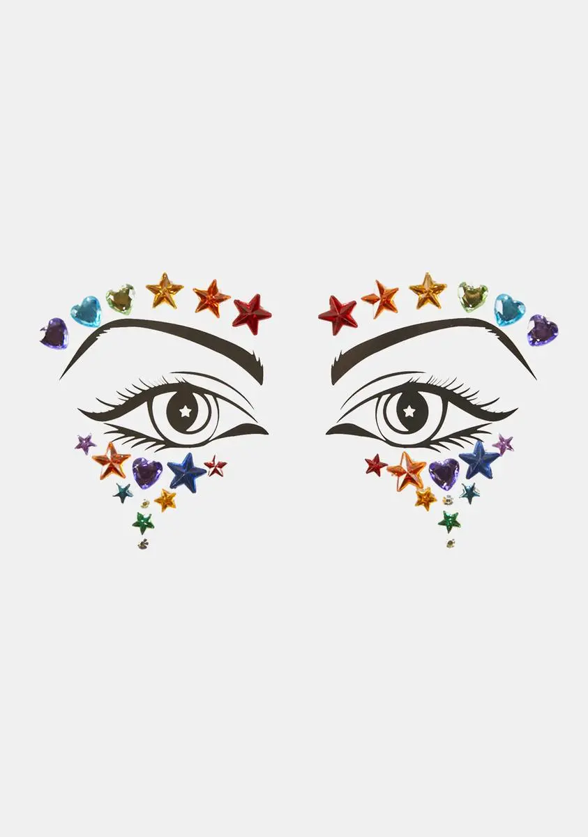 Lunautics Rainbow Warrior Iridescent Face Jewels 3 Lunautics Rainbow Warrior Iridescent Face Jewels - Image 3