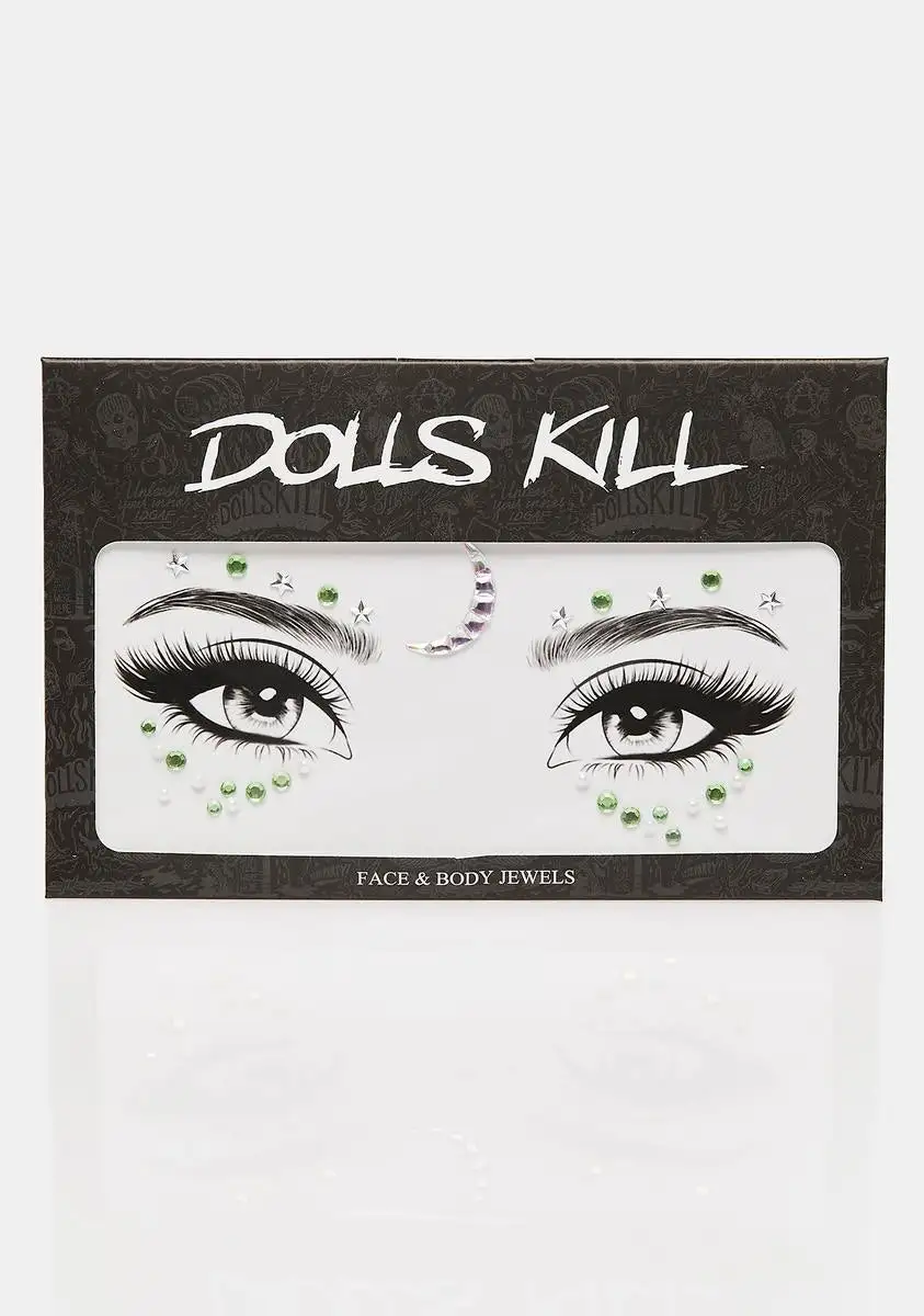 X_My Glitter Boutique Green Star & Moon Face Gems 3 X_My Glitter Boutique Green Star & Moon Face Gems - Image 3