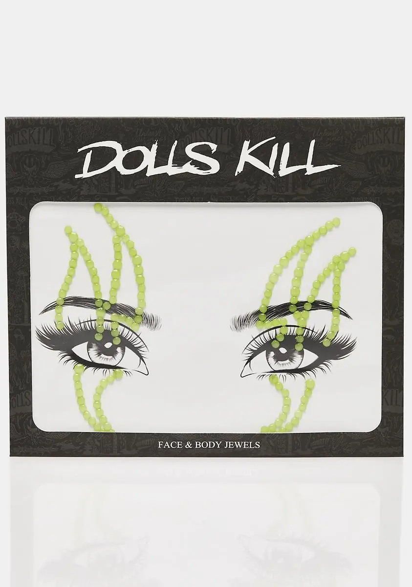 X_My Glitter Boutique Green Flame On Rhinestone Face Gems 3 X_My Glitter Boutique Green Flame On Rhinestone Face Gems - Image 3