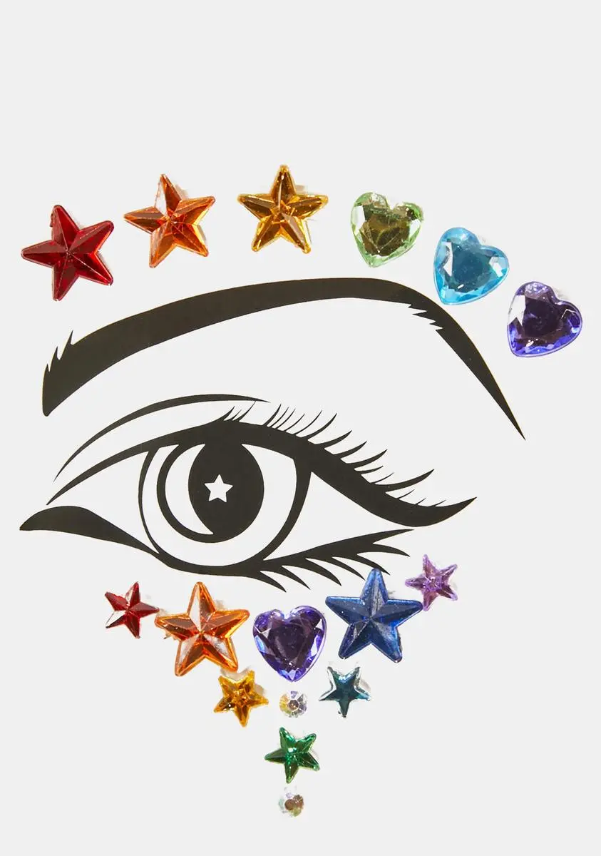 Lunautics Rainbow Warrior Iridescent Face Jewels 2 Lunautics Rainbow Warrior Iridescent Face Jewels - Image 2