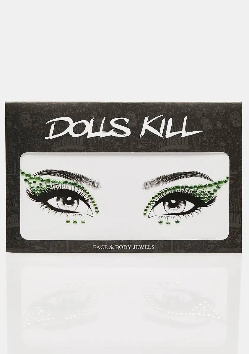 X_My Glitter Boutique Green Winged Rhinestone Face Gems 3 X_My Glitter Boutique Green Winged Rhinestone Face Gems - Image 3