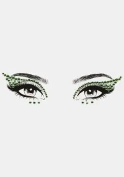 X_My Glitter Boutique Green Winged Rhinestone Face Gems