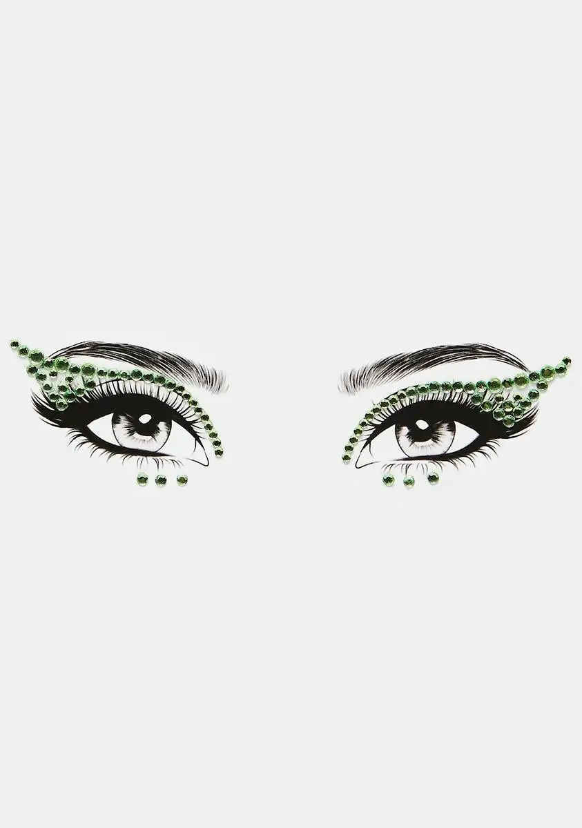 X_My Glitter Boutique Green Winged Rhinestone Face Gems 1 X_My Glitter Boutique Green Winged Rhinestone Face Gems