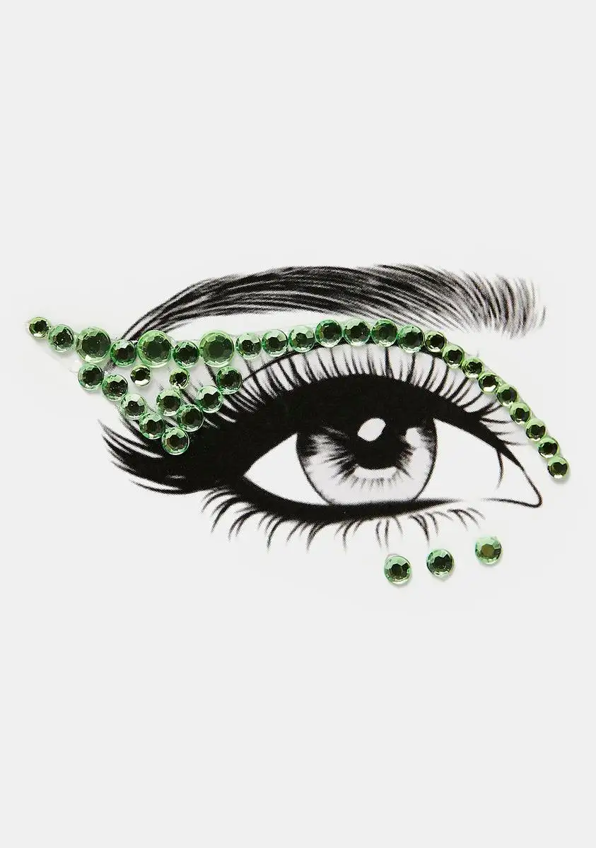 X_My Glitter Boutique Green Winged Rhinestone Face Gems 2 X_My Glitter Boutique Green Winged Rhinestone Face Gems - Image 2
