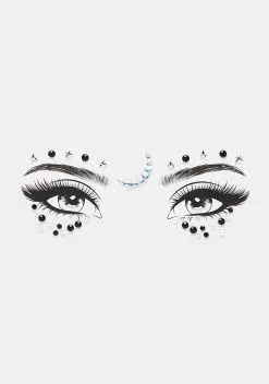 X_My Glitter Boutique Black Star & Moon Face Gems