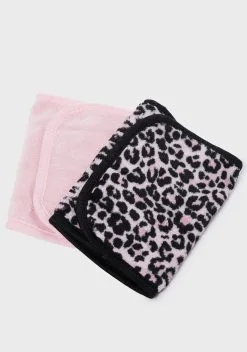 Danielle Creations Erase Your Face 2-Pc. Leopard And Blush Makeup Removing Cloths