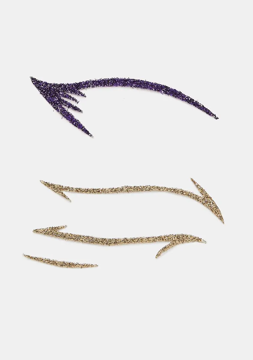 X_My Glitter Boutique Purple & Gold Glitter Eyeliner Stickers 2 X_My Glitter Boutique Purple & Gold Glitter Eyeliner Stickers - Image 2