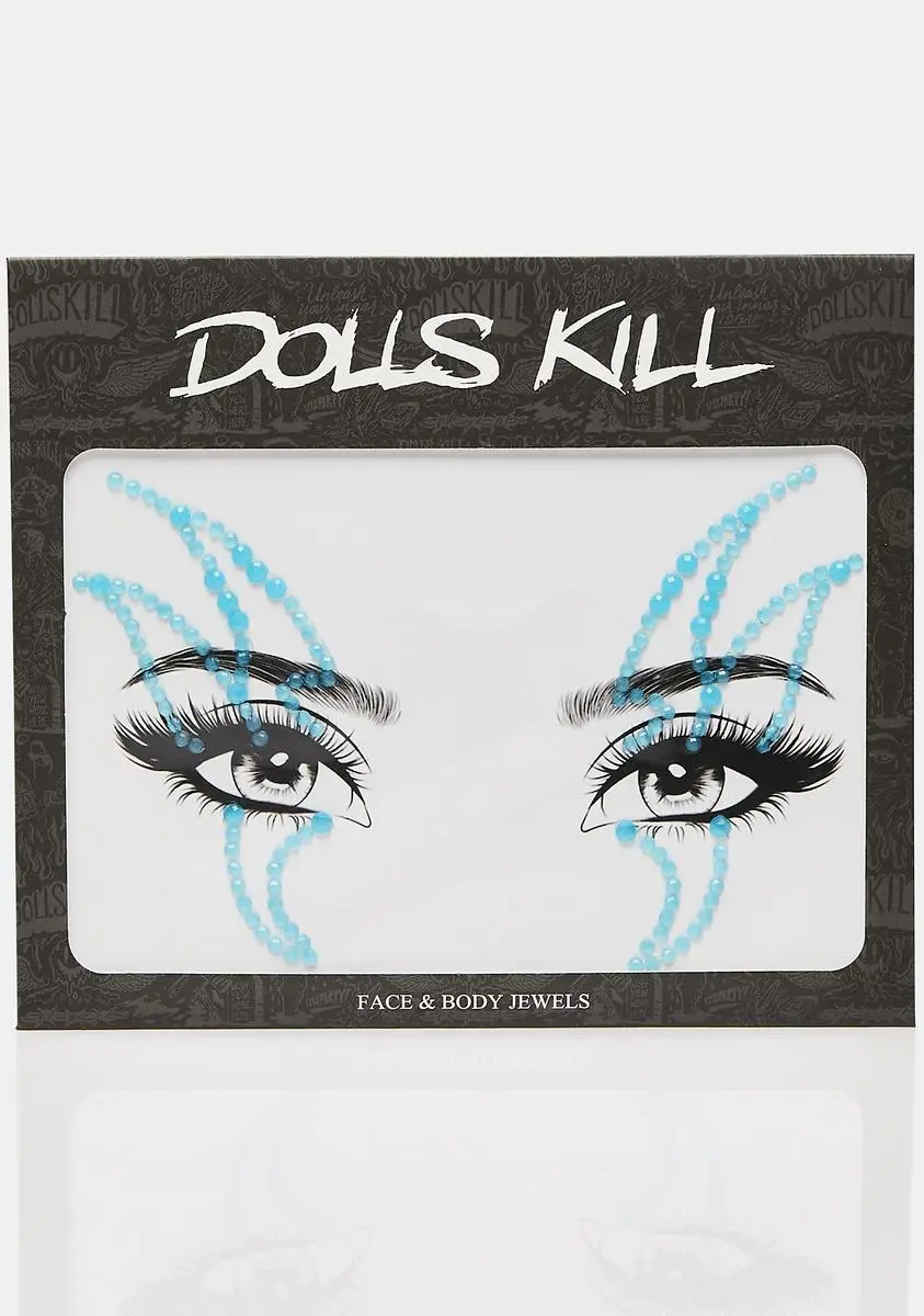 X_My Glitter Boutique Blue Flame On Rhinestone Face Gems 3 X_My Glitter Boutique Blue Flame On Rhinestone Face Gems - Image 3