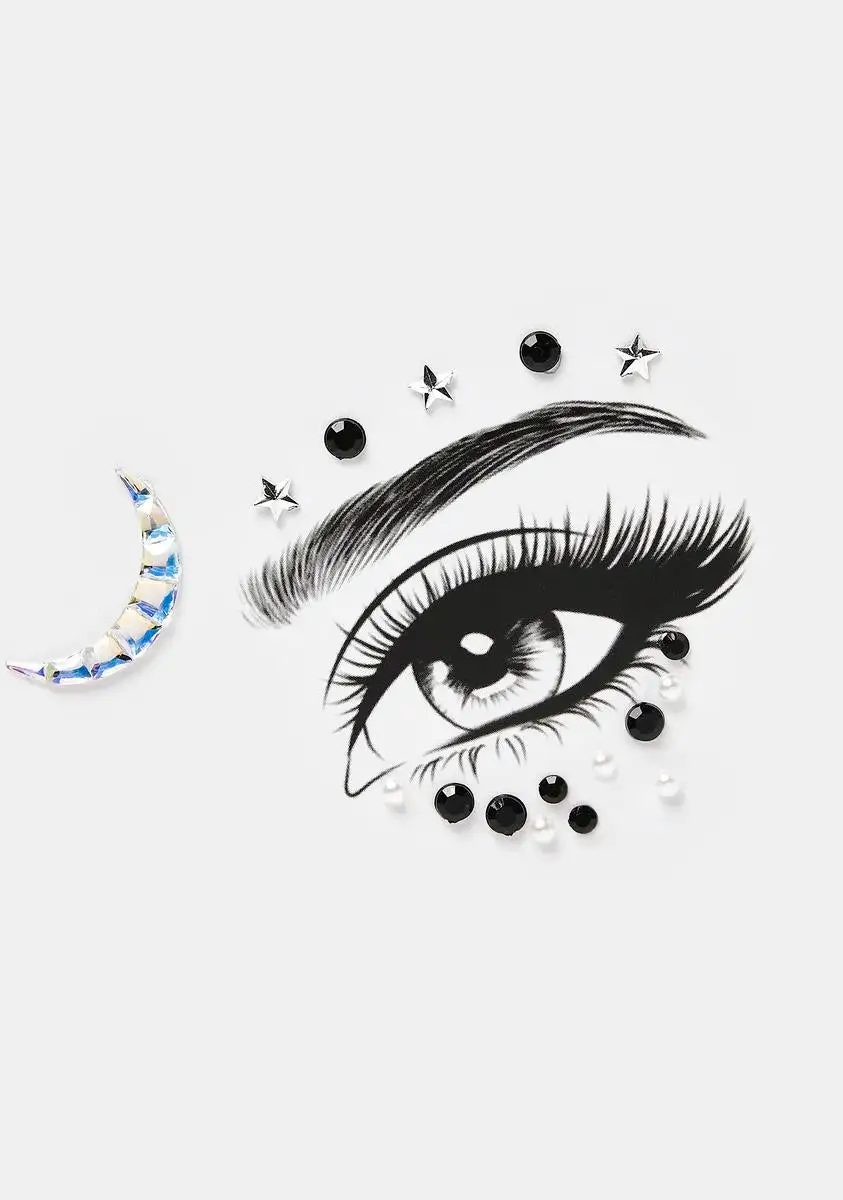 X_My Glitter Boutique Black Star & Moon Face Gems 2 X_My Glitter Boutique Black Star & Moon Face Gems - Image 2