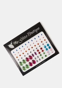 X_My Glitter Boutique Multi Shape Rainbow Rhinestone Gem Pack