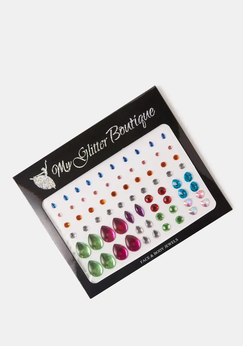 X_My Glitter Boutique Multi Shape Rainbow Rhinestone Gem Pack 1 X_My Glitter Boutique Multi Shape Rainbow Rhinestone Gem Pack
