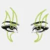 X_My Glitter Boutique Green Flame On Rhinestone Face Gems