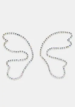 X_My Glitter Boutique Iridescent Silver Butterfly Rhinestone Face Gems