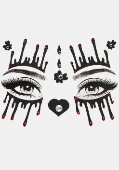 X_My Glitter Boutique Always Undefeated Bloody Face Stickers
